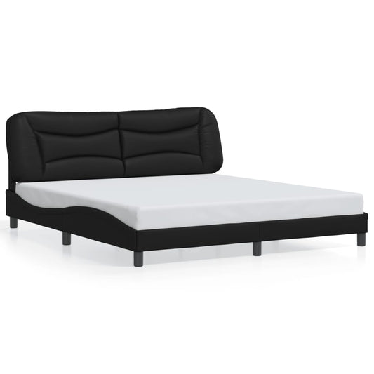 Bed frame with Black LED Light 180x200 cm in imitation leather