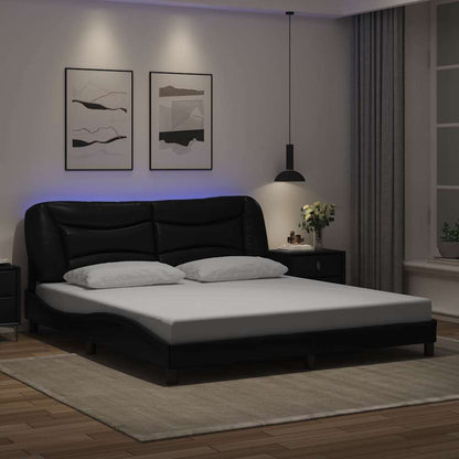 Giroletto con LED senza Materasso Hvar Nero 180x200 cm