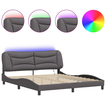 Giroletto con LED senza Materasso Hvar Grigio 180x200 cm