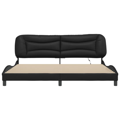 Giroletto con LED senza Materasso Hvar Nero 200x200 cm