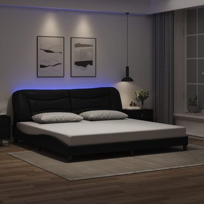 Giroletto con LED senza Materasso Hvar Nero 200x200 cm