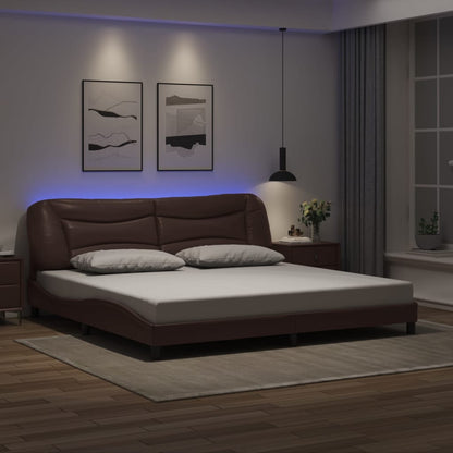 Giroletto con LED senza Materasso Hvar Marrone 200x200 cm - homemem39