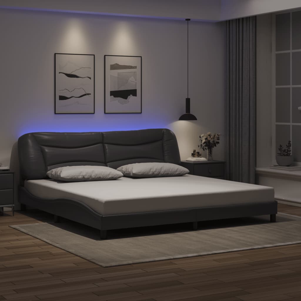Giroletto con LED senza Materasso Hvar Grigio 200x200 cm
