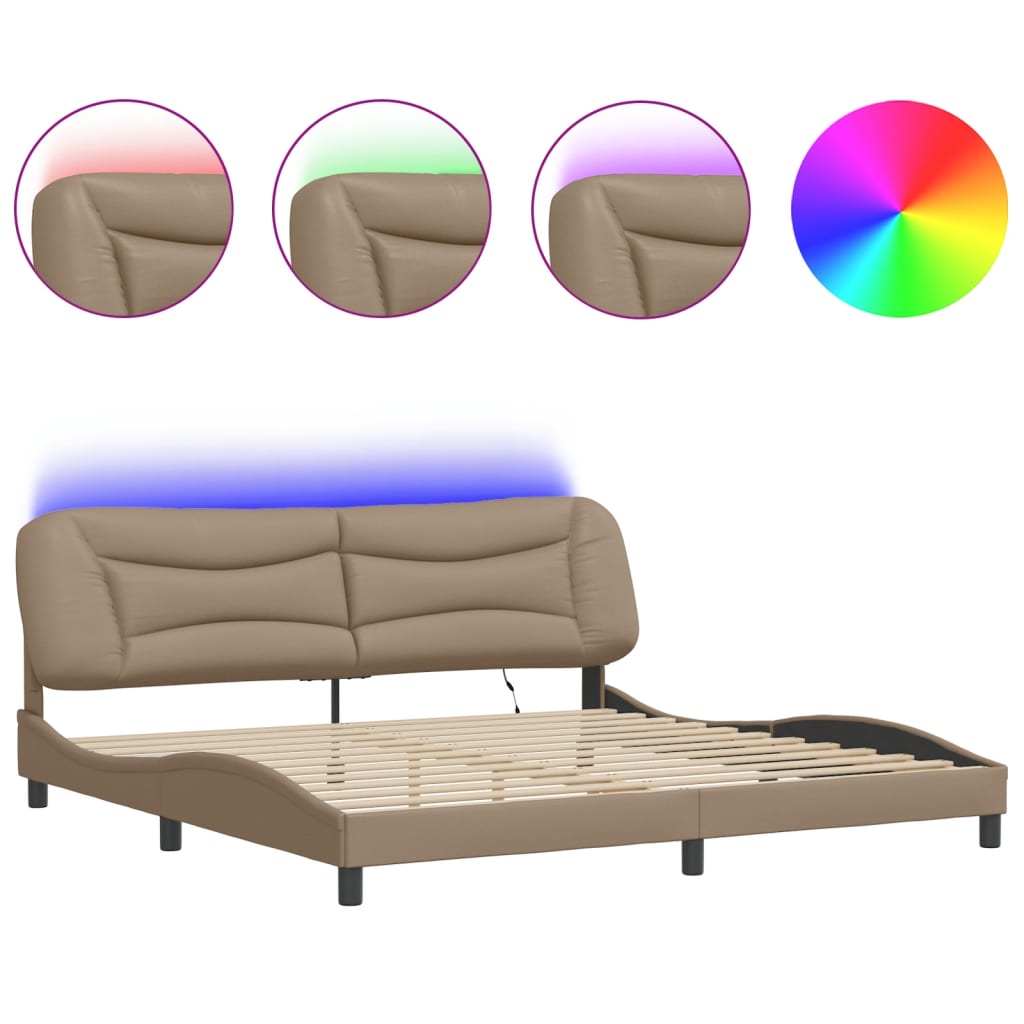 Giroletto con LED senza Materasso Hvar Cappuccino 200x200 cm | homemem39