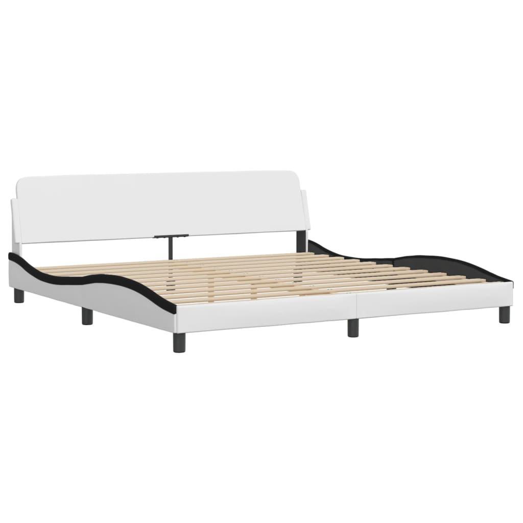 Giroletto con LED senza Materasso Hvar Bianco e Nero 200x200 cm