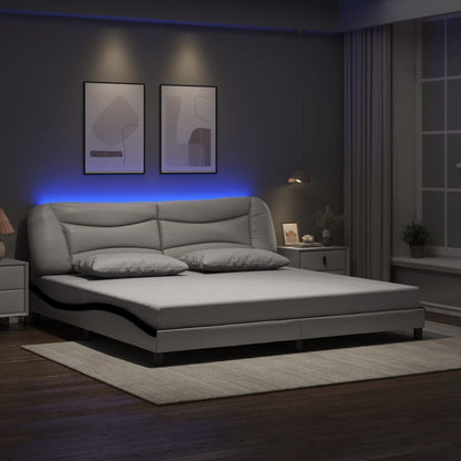 Giroletto con LED senza Materasso Hvar Bianco e Nero 200x200 cm