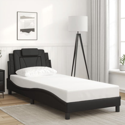 Bed frame with LED lights Black 80x200 cm in imitation leather