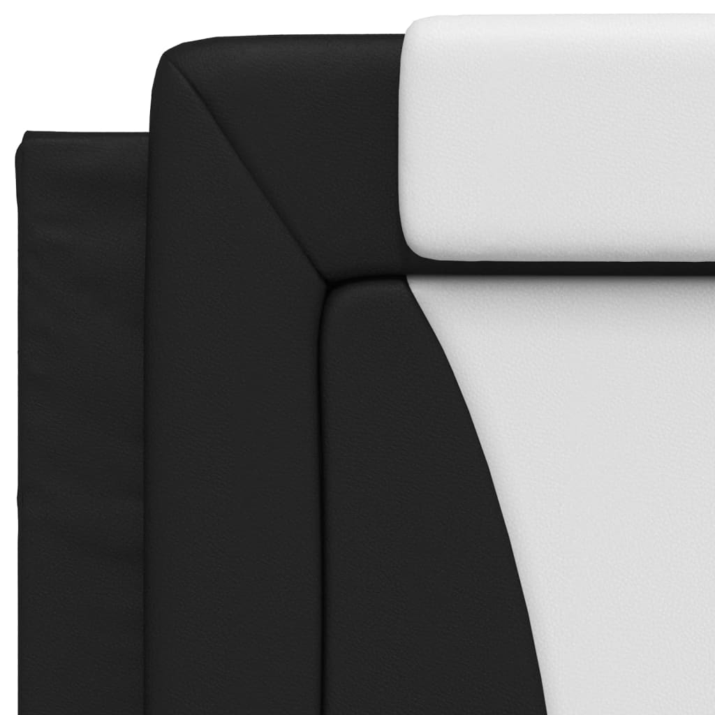 Giroletto Viana con LED senza Materasso Nero e Bianco 80x200 cm