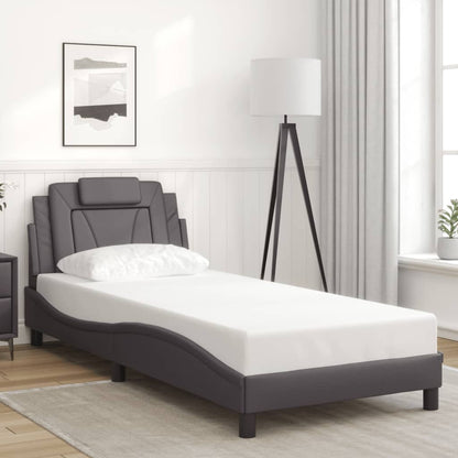 Giroletto Viana con LED senza Materasso Grigio 90x190 cm