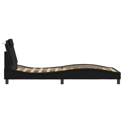 Giroletto Viana con LED senza Materasso Nero 90x200 cm