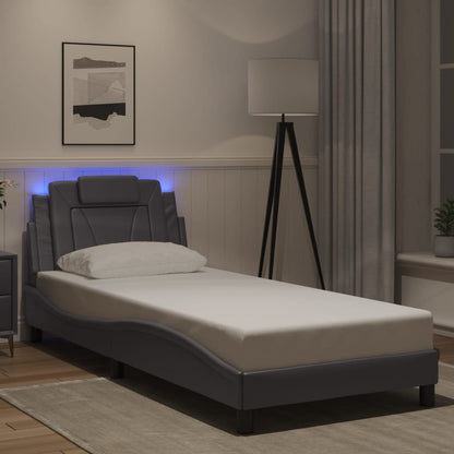 Giroletto Viana con LED senza Materasso Grigio 90x200 cm