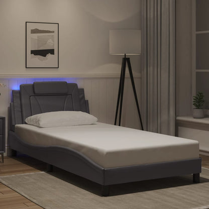 Giroletto Viana con LED senza Materasso Grigio 100x200 cm
