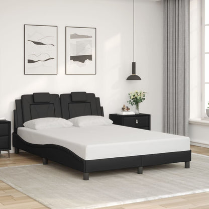 Bed frame with LED lights Black 120x200 cm in imitation leather