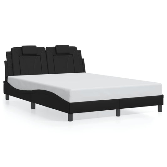 Bed frame with LED lights Black 120x200 cm in imitation leather