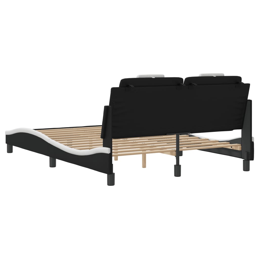 Giroletto Viana con LED senza Materasso Nero e Bianco 120x200cm
