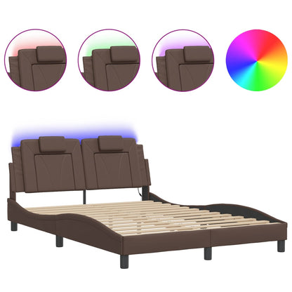 Giroletto Viana con LED senza Materasso Marrone 140x190 cm