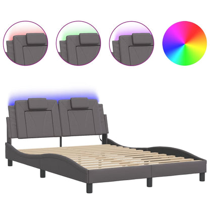 Giroletto Viana con LED senza Materasso Grigio 140x190 cm