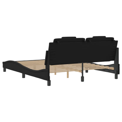 Giroletto Viana con LED senza Materasso Nero 160x200 cm