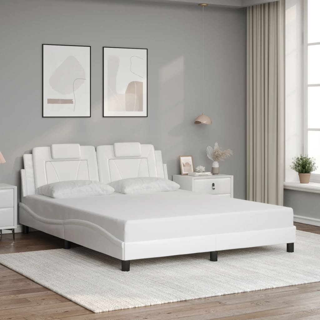Giroletto Viana con LED senza Materasso Bianco 160x200 cm