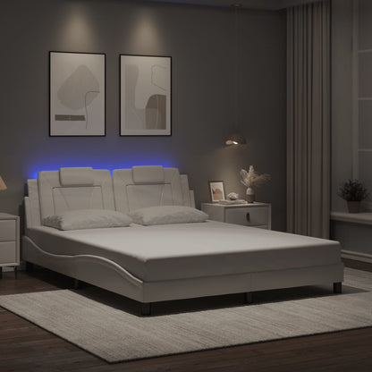 Giroletto Viana con LED senza Materasso Bianco 160x200 cm