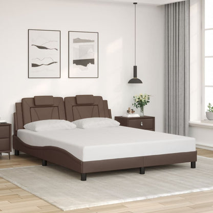 Giroletto Viana con LED senza Materasso Marrone 160x200 cm