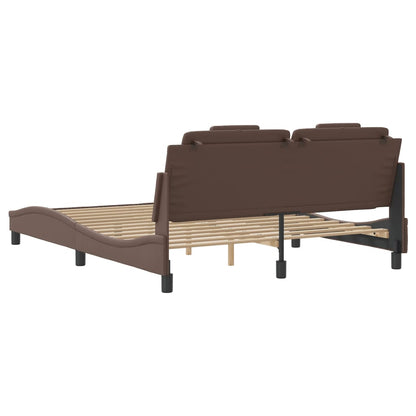 Giroletto Viana con LED senza Materasso Marrone 160x200 cm
