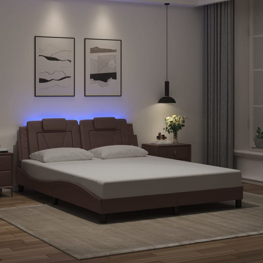 Giroletto Viana con LED senza Materasso Marrone 160x200 cm - homemem39