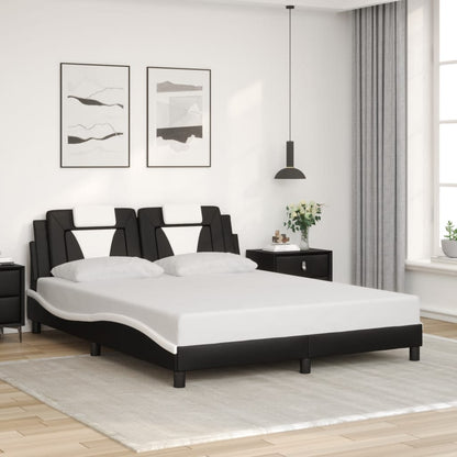 Giroletto Viana con LED senza Materasso Nero e Bianco 160x200cm
