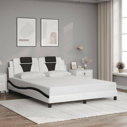 Giroletto Viana con LED senza Materasso Bianco e Nero 160x200cm