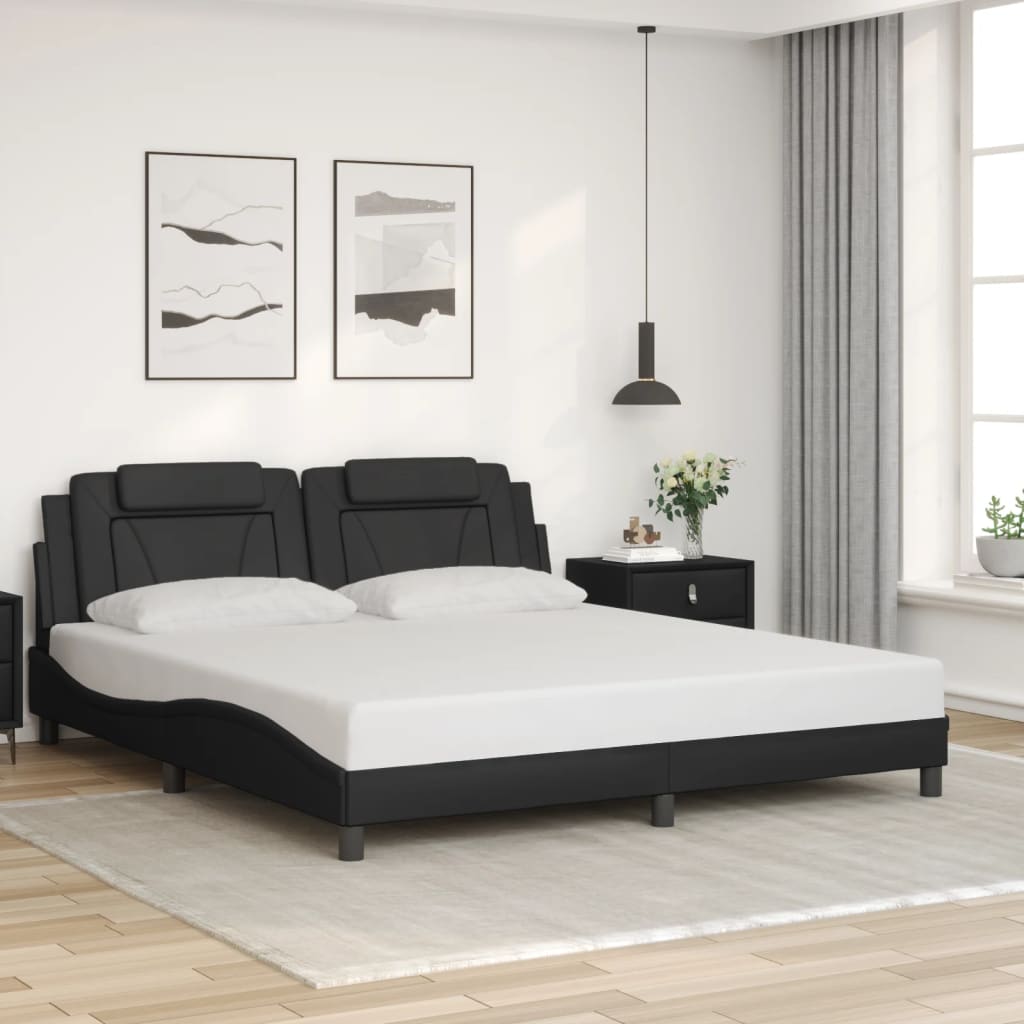 Giroletto Viana con LED senza Materasso Nero 180x200 cm