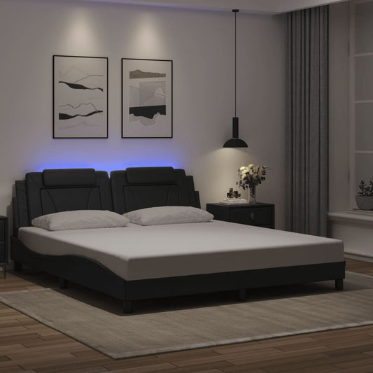 Giroletto Viana con LED senza Materasso Nero 180x200 cm - homemem39