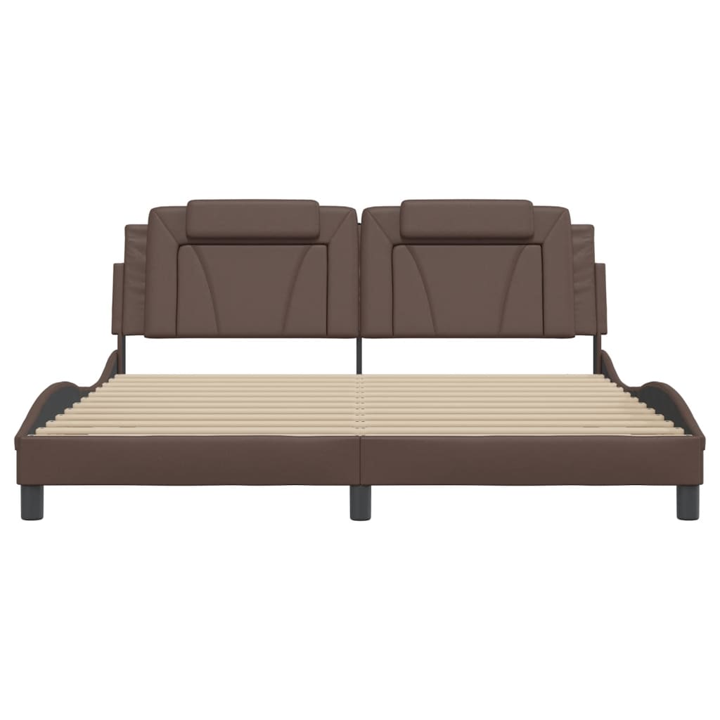 Giroletto Viana con LED senza Materasso Marrone 180x200 cm | homemem39