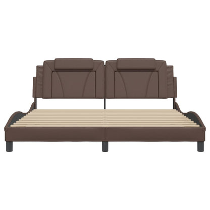 Giroletto Viana con LED senza Materasso Marrone 180x200 cm | homemem39