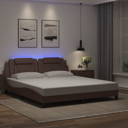 Giroletto Viana con LED senza Materasso Marrone 180x200 cm | homemem39