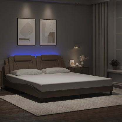 Giroletto Viana con LED senza Materasso Cappuccino 180x200 cm
