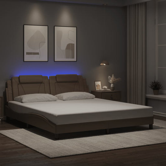 Giroletto Viana con LED senza Materasso Cappuccino 180x200 cm