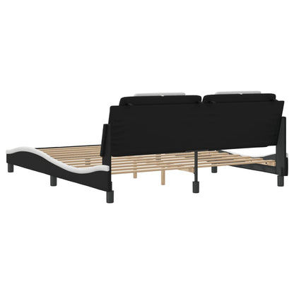 Giroletto Viana con LED senza Materasso Nero e Bianco 180x200cm
