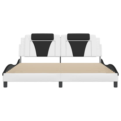 Giroletto Viana con LED senza Materasso Bianco e Nero 180x200 cm - homemem39