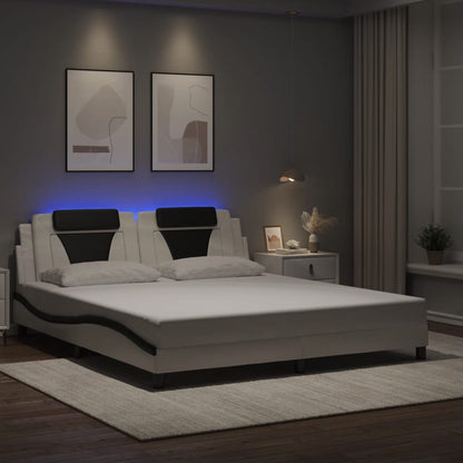 Giroletto Viana con LED senza Materasso Bianco e Nero 180x200 cm - homemem39