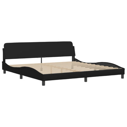 Giroletto Viana con LED senza Materasso Nero 200x200 cm