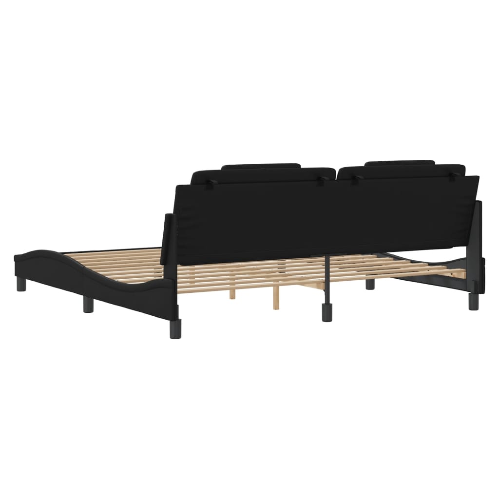Giroletto Viana con LED senza Materasso Nero 200x200 cm