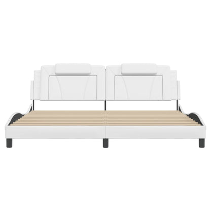 Giroletto Viana con LED senza Materasso Bianco 200x200 cm
