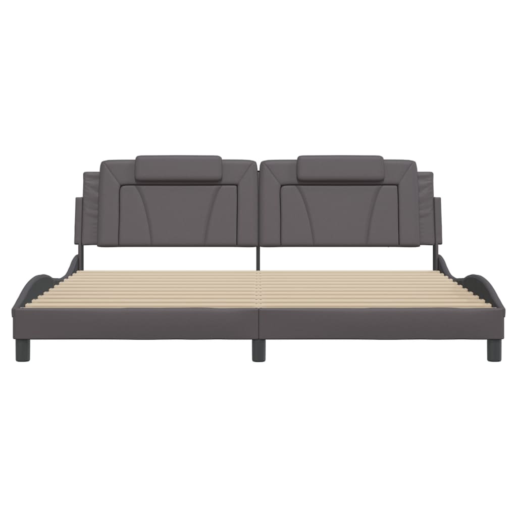 Giroletto Viana con LED senza Materasso Grigio 200x200 cm