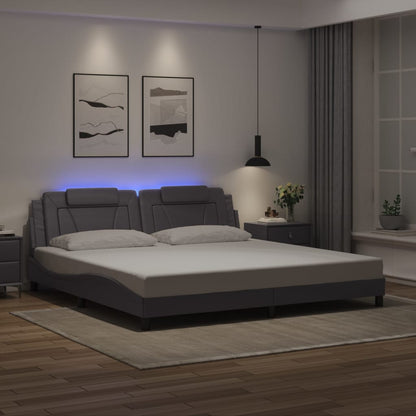 Giroletto Viana con LED senza Materasso Grigio 200x200 cm