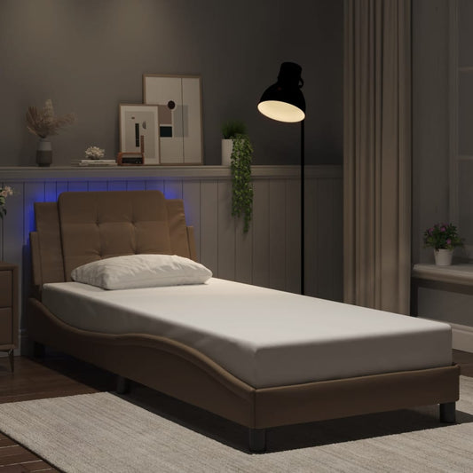 Giroletto con LED senza Materasso Zadar Cappuccino 90x190 cm