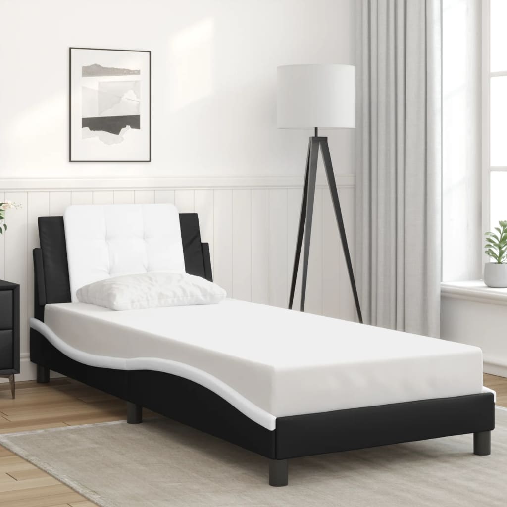 Giroletto con LED senza Materasso Zadar Nero e Bianco 90x190 cm
