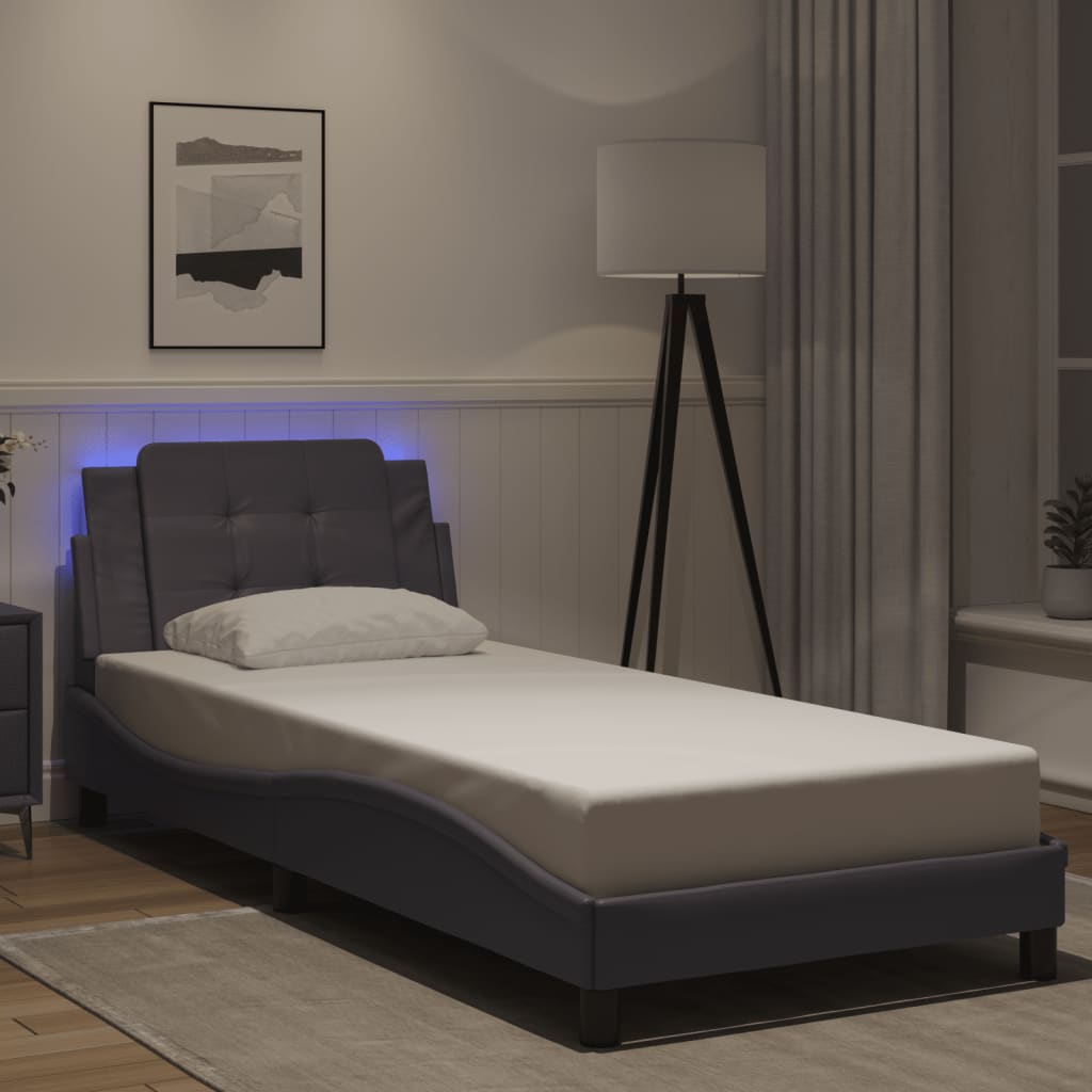 Giroletto con LED senza Materasso Zadar Grigio 90x200 cm
