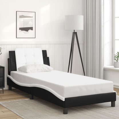 Giroletto con LED senza Materasso Zadar Nero e Bianco 90x200 cm