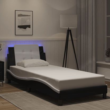 Giroletto con LED senza Materasso Zadar Nero e Bianco 90x200 cm