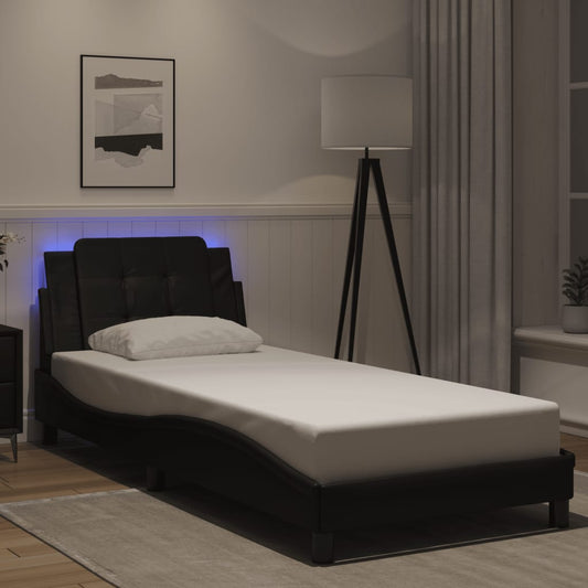 Giroletto con LED senza Materasso Zadar Nero 100x200 cm